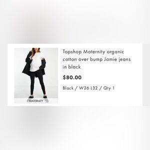 Topshop Maternity Black Jeans High-Waisted Over-Bump
